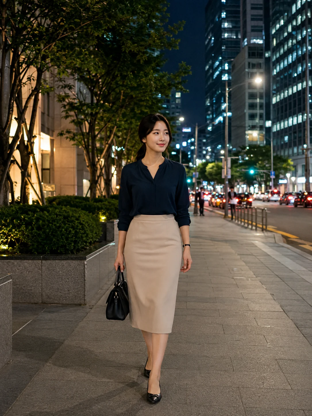 강남출장마사지 | K초이스24 - 테헤란로 인근을 지나 방문 장소로 이동하는 장면
