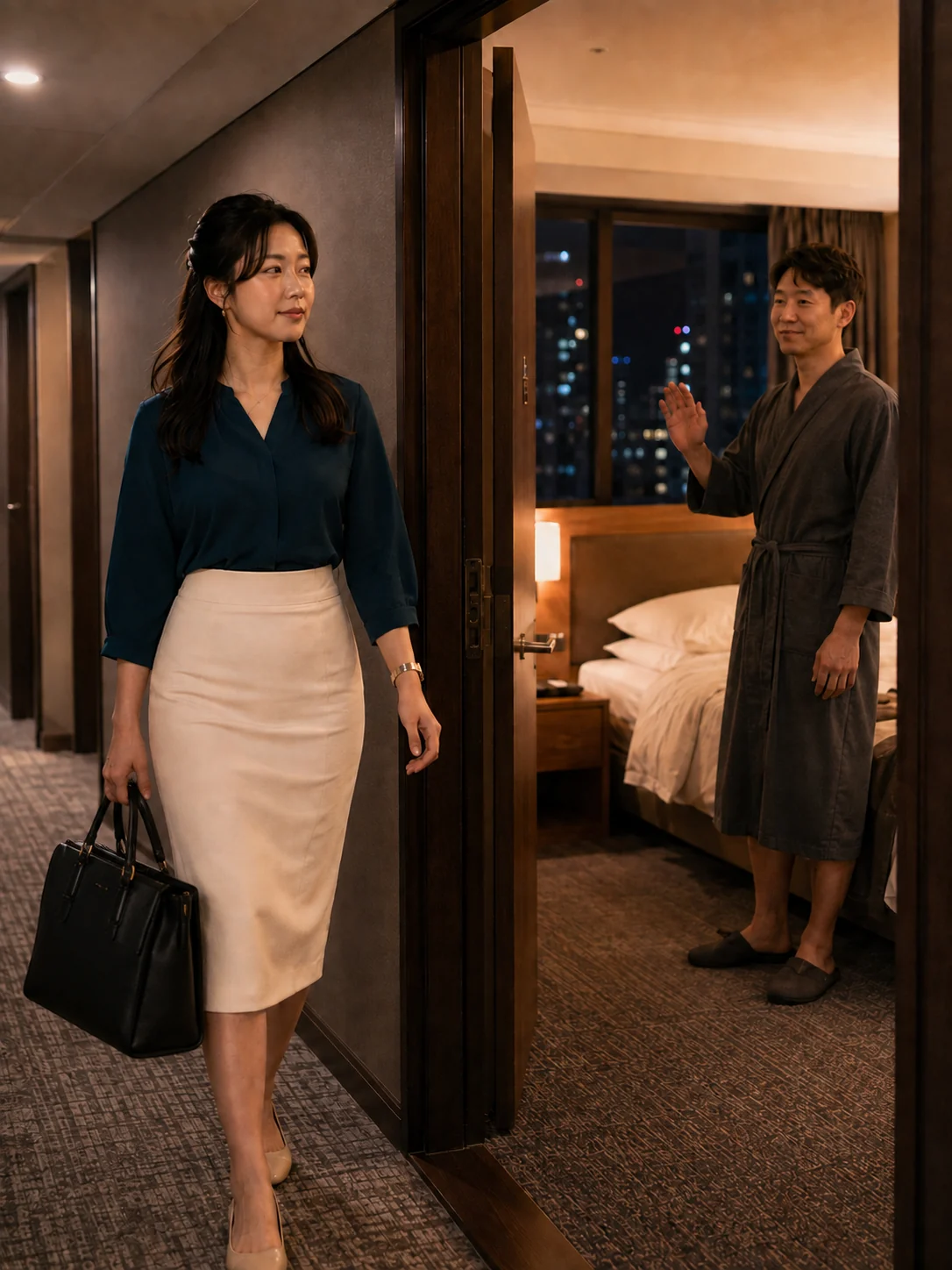 부산진구출장마사지 | K초이스24 - 일정을 마치고 객실에서 조용히 쉬는 마무리 장면