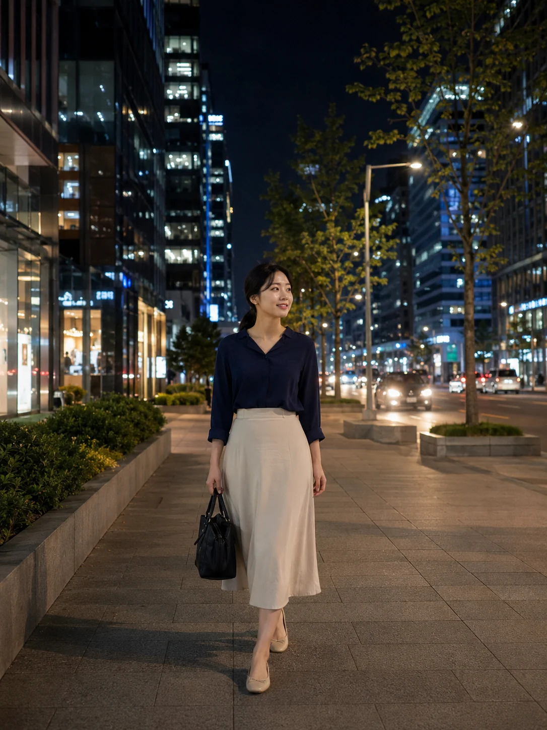 광주 서구 상무역의 생활권 분위기와 출장 숙소 이용 상황을 함께 보여 주는 가상 출장마사지 이용후기 장면