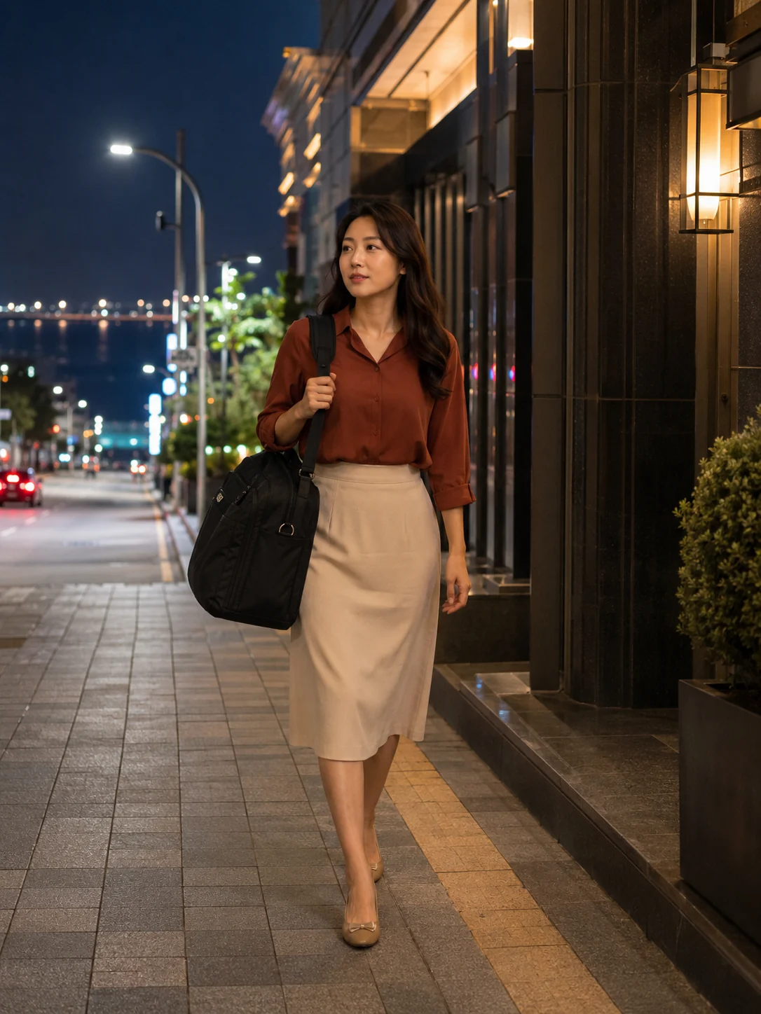 강릉출장마사지 | K초이스24 - 강릉역·경포해변 인근을 지나 방문 장소로 이동하는 장면