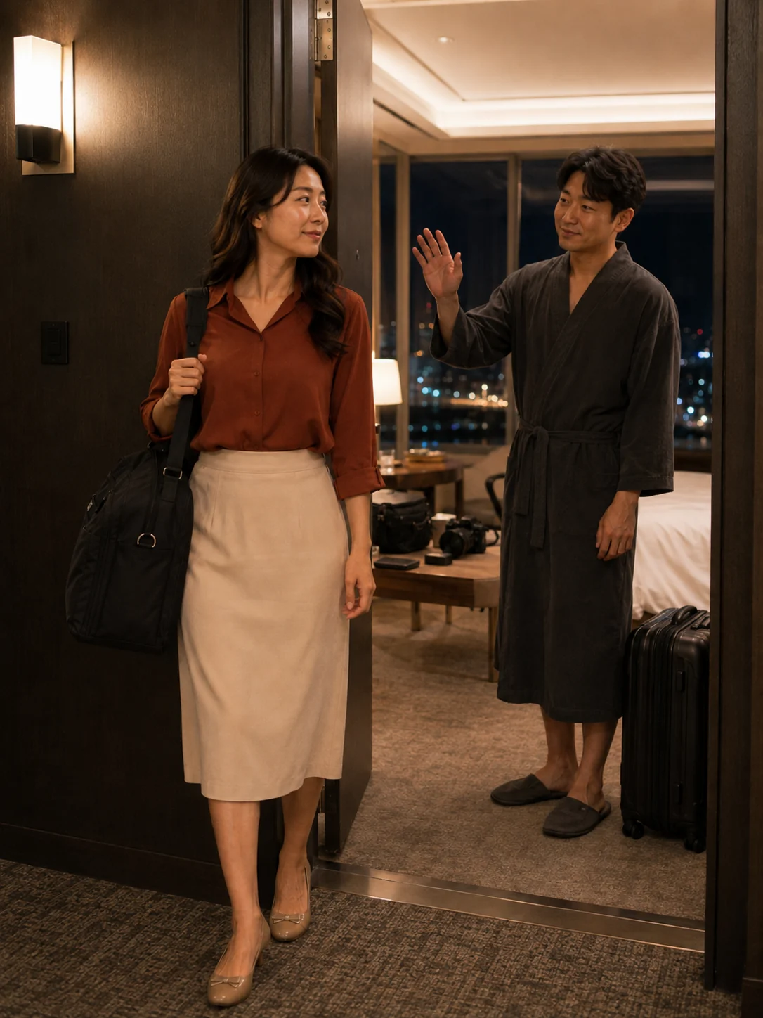 강릉출장마사지 | K초이스24 - 일정을 마치고 객실에서 조용히 쉬는 마무리 장면