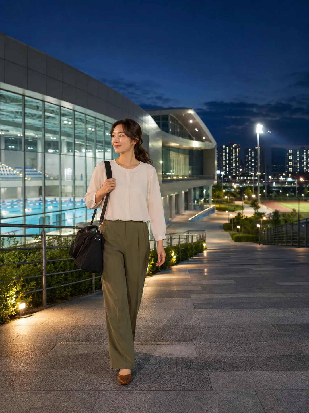 진천출장마사지 | K초이스24 - 충북혁신도시 접근 생활권을 지나 방문 장소로 이동하는 장면