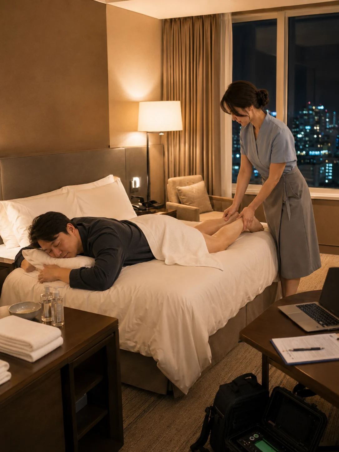 해운대구출장마사지 | K초이스24 - 슬립 릴랙스 프로그램이 차분하게 진행되는 에디터 사례 장면