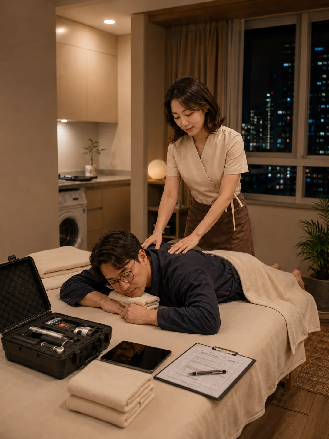 서산출장마사지 | K초이스24 - 스포츠 프로그램이 차분하게 진행되는 에디터 사례 장면