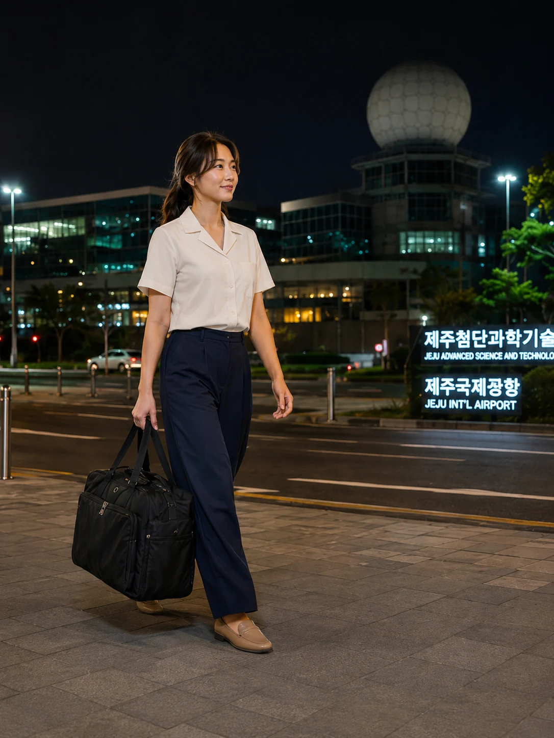 제주 제주시 신제주의 생활권 분위기와 출장 숙소 이용 상황을 함께 보여 주는 가상 출장마사지 이용후기 장면