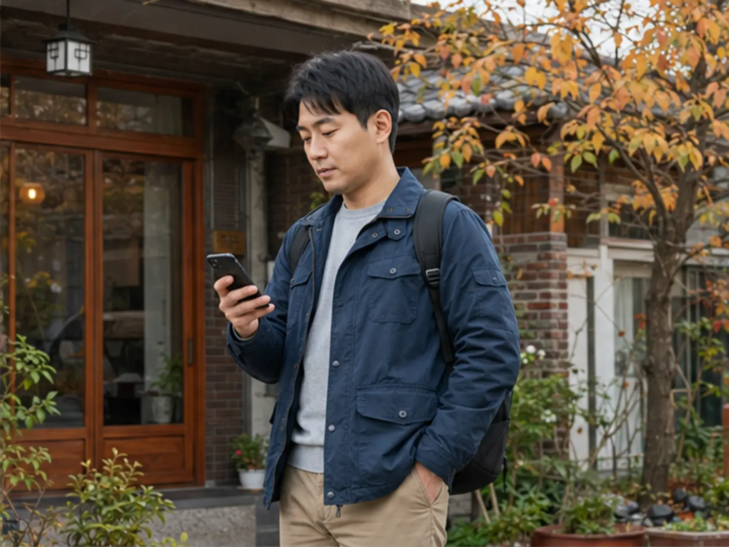 2024년 10월의 가을, 29세 여성 관리사 보라와 강한 관리 압을 상담하는 35세 남성 로컬 에디터 재민
