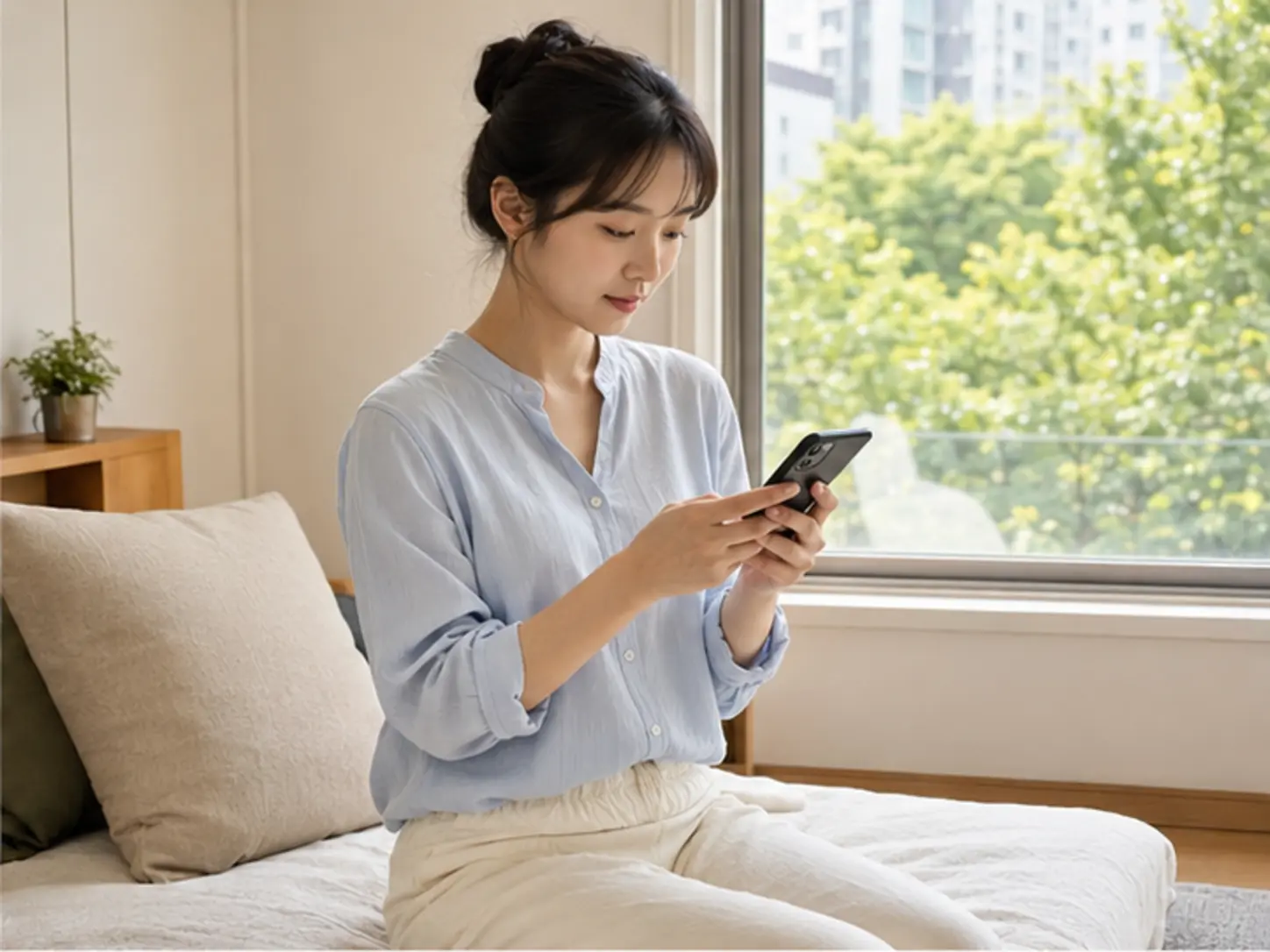 2024년 8월의 여름, 28세 여성 관리사 아영과 강한 관리 압을 상담하는 26세 여성 로컬 에디터 세린