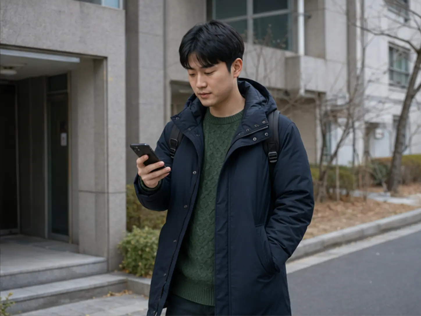 2024년 12월의 겨울, 24세 여성 관리사 다인과 강한 관리 압을 상담하는 25세 남성 로컬 에디터 준서