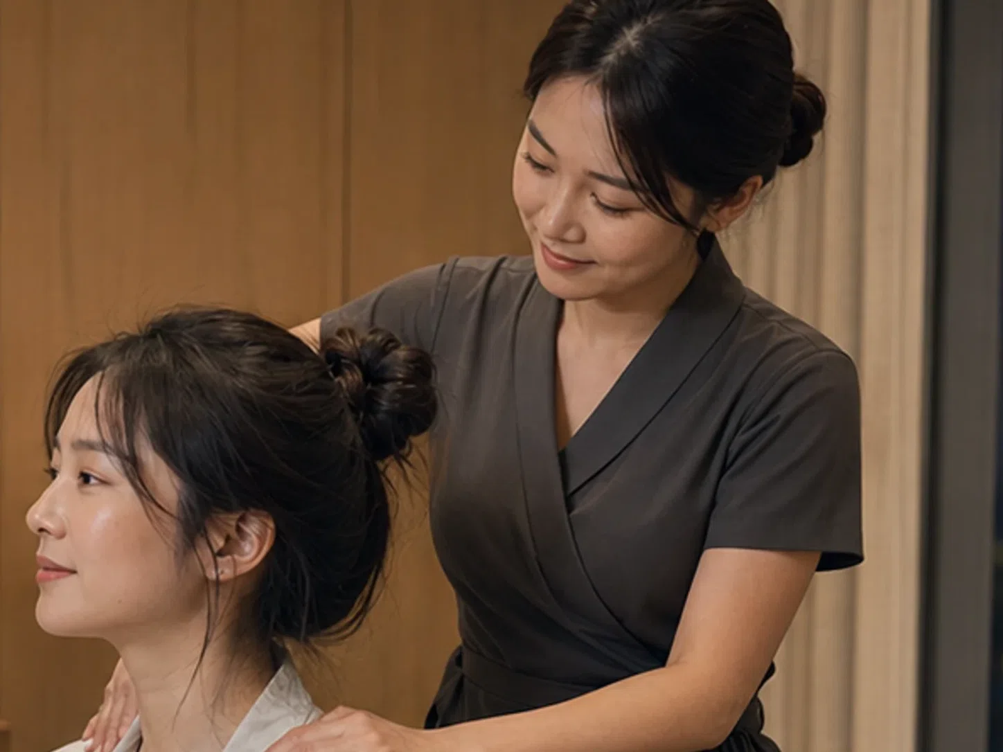 세종 보람동 호려울마을의 생활권 분위기와 자택 이용 상황을 함께 보여 주는 가상 출장마사지 이용후기 장면