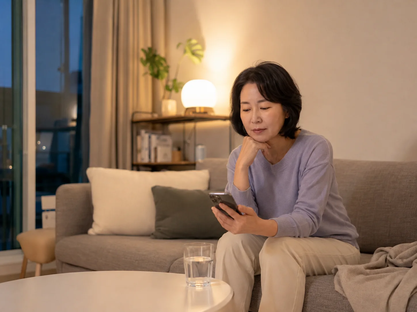 종촌동출장마사지 | K초이스24 - 종촌동 가재마을 자택에서 방문 예정 연락을 확인하며 혼자 기다리는 성인 이용자