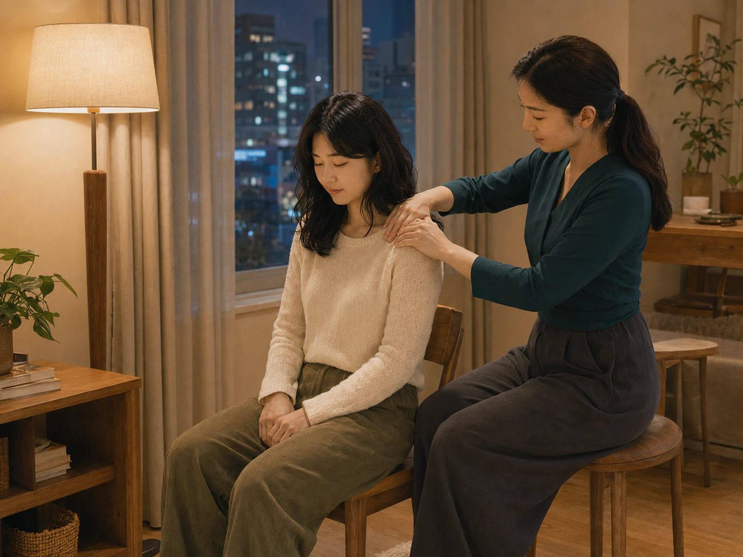 마곡동 레지던스에서 같은 여성 관리사에게 목과 어깨 관리를 받는 로컬 에디터 소연
