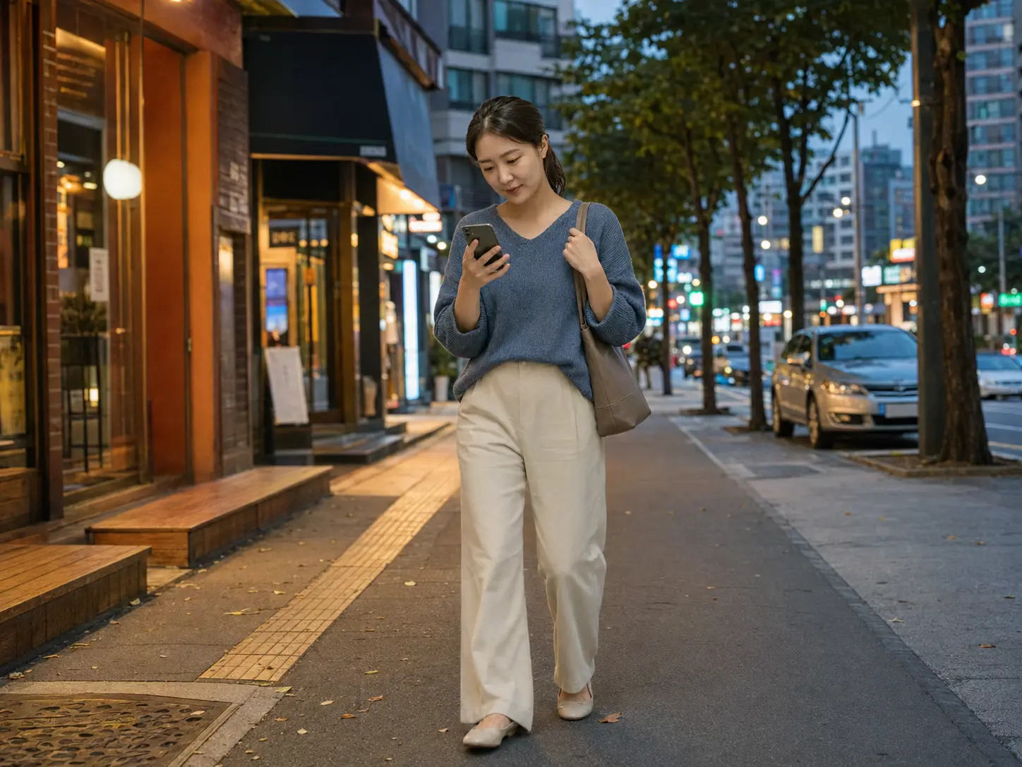 인천 부평 부평역 인근에서 숙소로 이동하는 로컬 에디터 윤서