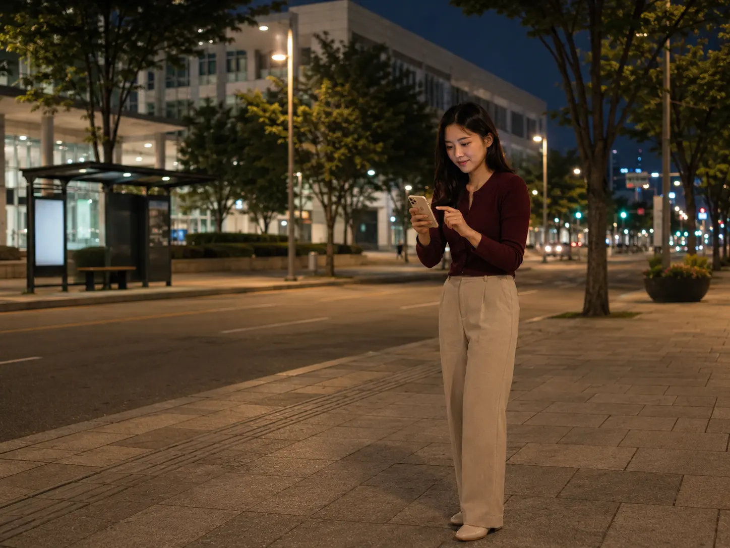 인천 구월동 예술회관 인근에서 숙소로 이동하는 로컬 에디터 서윤
