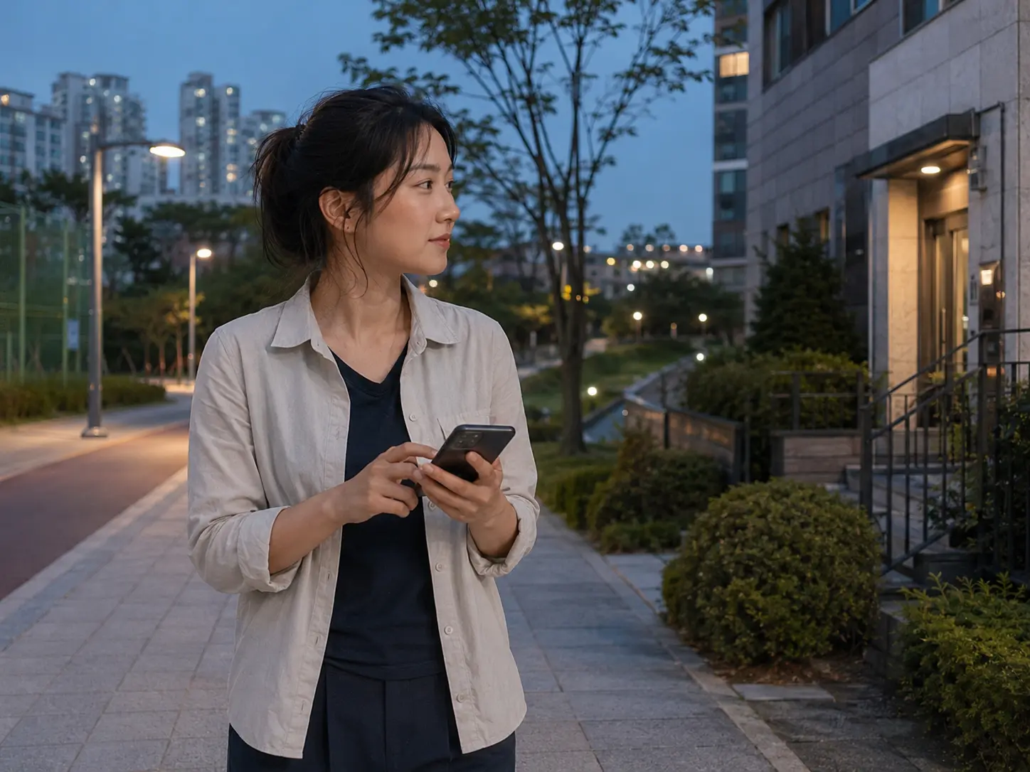 세종 도담동 도담마을 주거단지 인근에서 숙소로 이동하는 로컬 에디터 도하